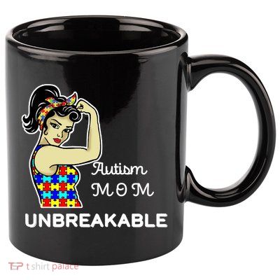 Autism Mom Unbreakable Puzzle Pieces 11oz C Handle Ceramic Mug