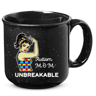 Autism Mom Unbreakable Puzzle Pieces 15oz Campfire Ceramic Mug