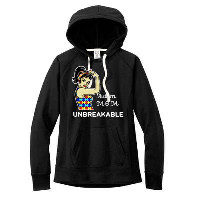 Autism Mom Unbreakable Puzzle Pieces Women's Fleece Hoodie