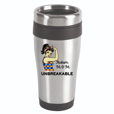 Autism Mom Unbreakable Puzzle Pieces 16oz Travel Tumbler