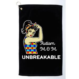 Autism Mom Unbreakable Puzzle Pieces Platinum Collection Golf Towel