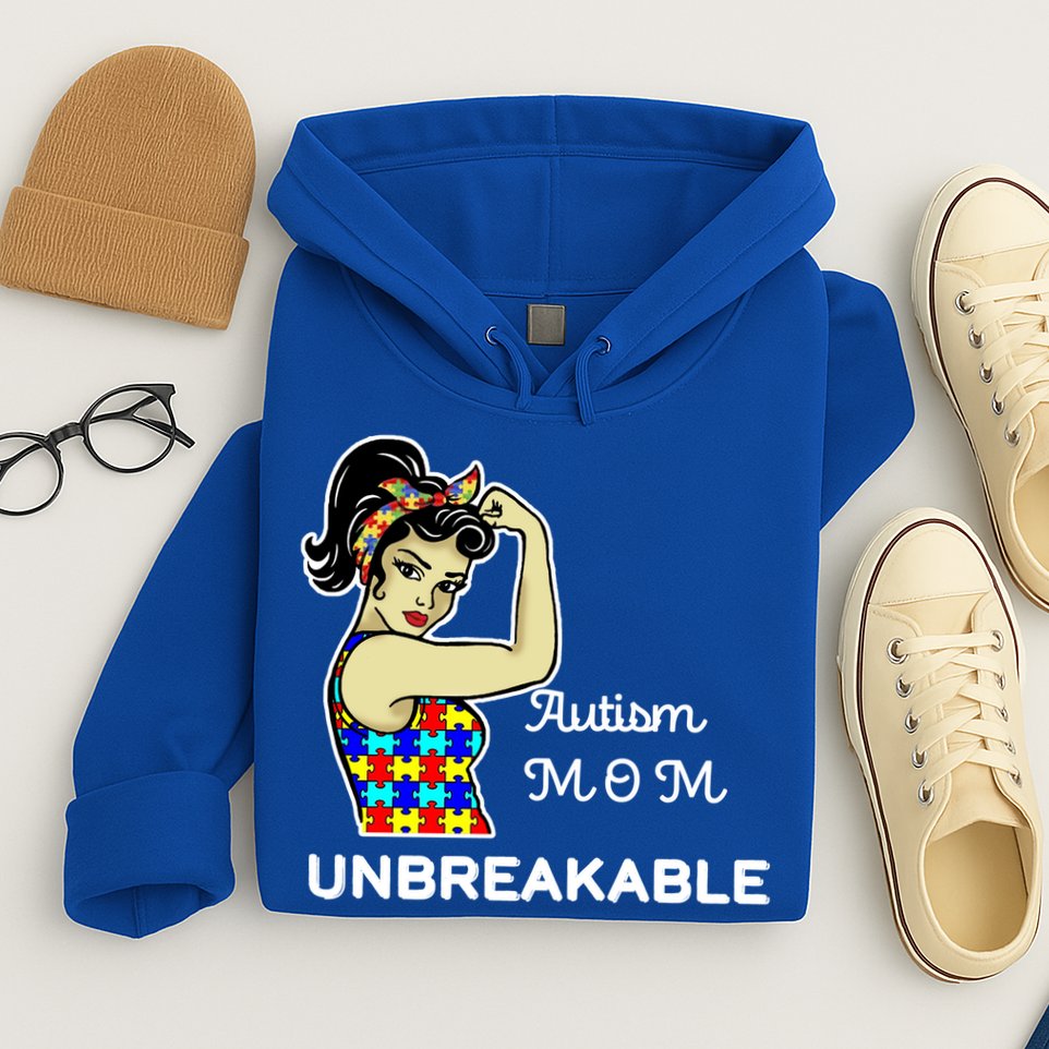 Autism Mom Unbreakable Puzzle Pieces Hoodie