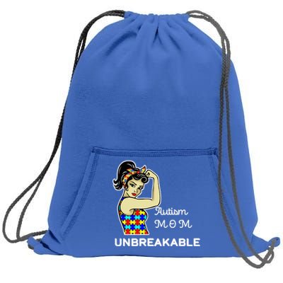 Autism Mom Unbreakable Puzzle Pieces Sweatshirt Cinch Pack Bag