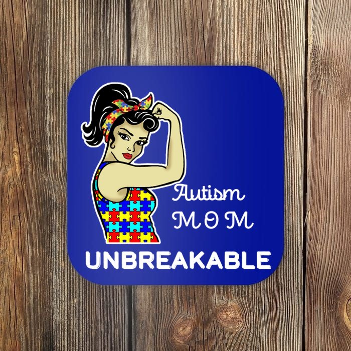 Autism Mom Unbreakable Puzzle Pieces Coaster