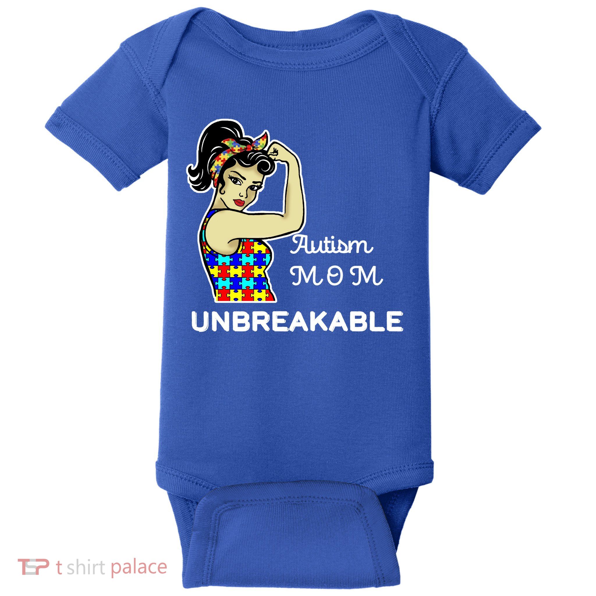 Autism Mom Unbreakable Puzzle Pieces Baby Bodysuit