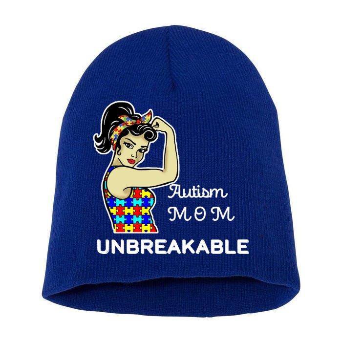 Autism Mom Unbreakable Puzzle Pieces Short Acrylic Beanie