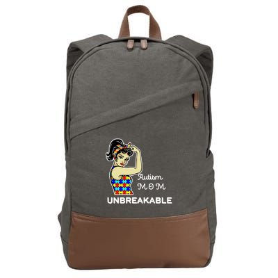 Autism Mom Unbreakable Puzzle Pieces Cotton Canvas Backpack