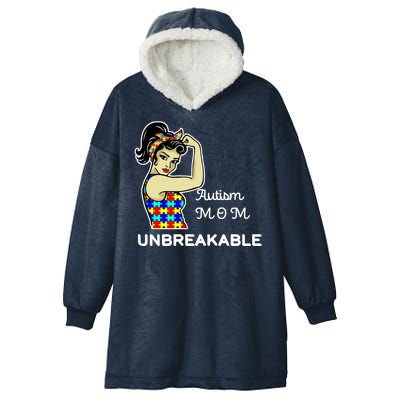 Autism Mom Unbreakable Puzzle Pieces Hooded Wearable Blanket