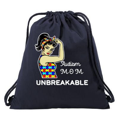 Autism Mom Unbreakable Puzzle Pieces Drawstring Bag