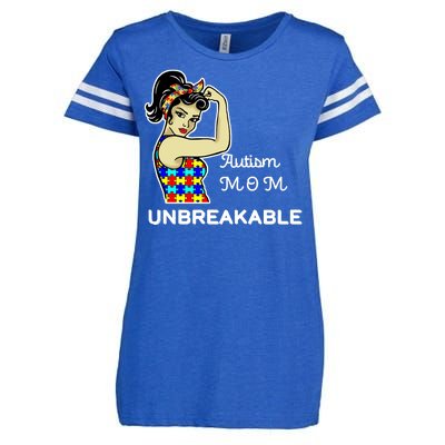 Autism Mom Unbreakable Puzzle Pieces Enza Ladies Jersey Football T-Shirt