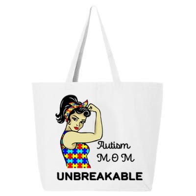 Autism Mom Unbreakable Puzzle Pieces 25L Jumbo Tote