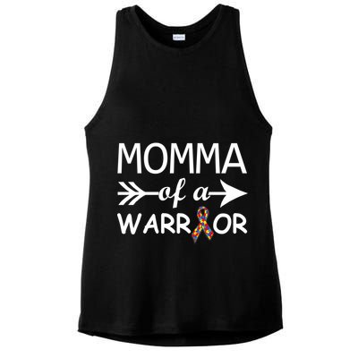 Autism Momma of a Warrior Ladies PosiCharge Tri-Blend Wicking Tank