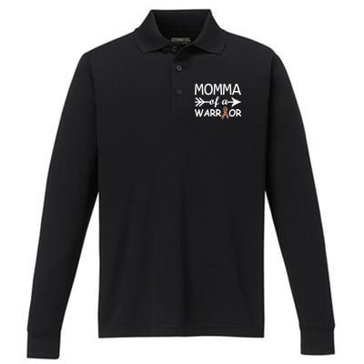 Autism Momma of a Warrior Performance Long Sleeve Polo