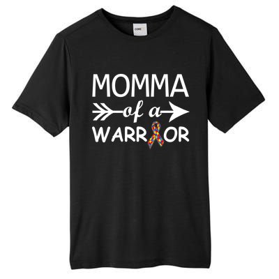 Autism Momma of a Warrior Tall Fusion ChromaSoft Performance T-Shirt