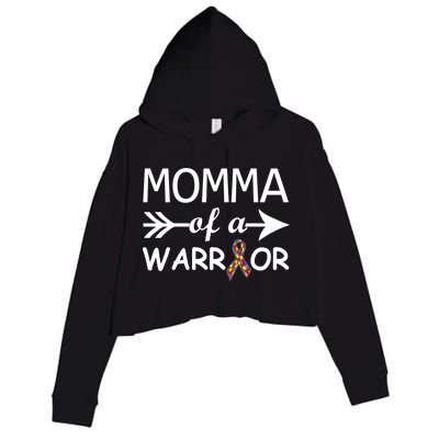 Autism Momma of a Warrior Crop Fleece Hoodie