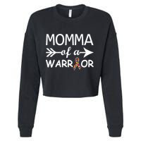 Autism Momma of a Warrior Cropped Pullover Crew