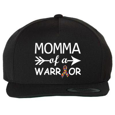 Autism Momma of a Warrior Wool Snapback Cap