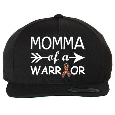 Autism Momma of a Warrior Wool Snapback Cap