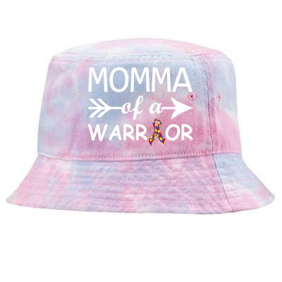 Autism Momma of a Warrior Tie-Dyed Bucket Hat