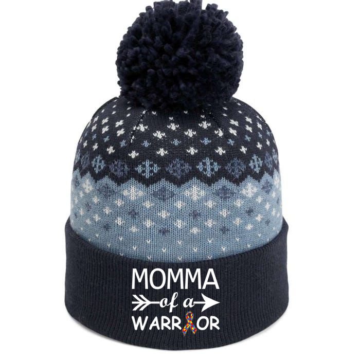 Autism Momma of a Warrior The Baniff Cuffed Pom Beanie