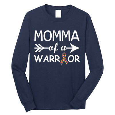 Autism Momma of a Warrior Long Sleeve Shirt