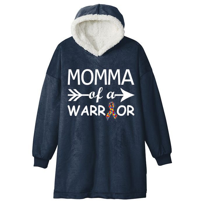 Autism Momma of a Warrior Hooded Wearable Blanket