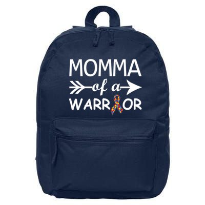 Autism Momma of a Warrior 16 in Basic Backpack