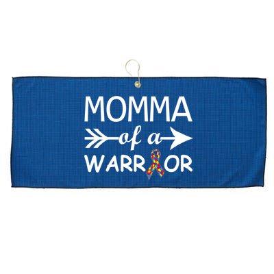 Autism Momma of a Warrior Large Microfiber Waffle Golf Towel