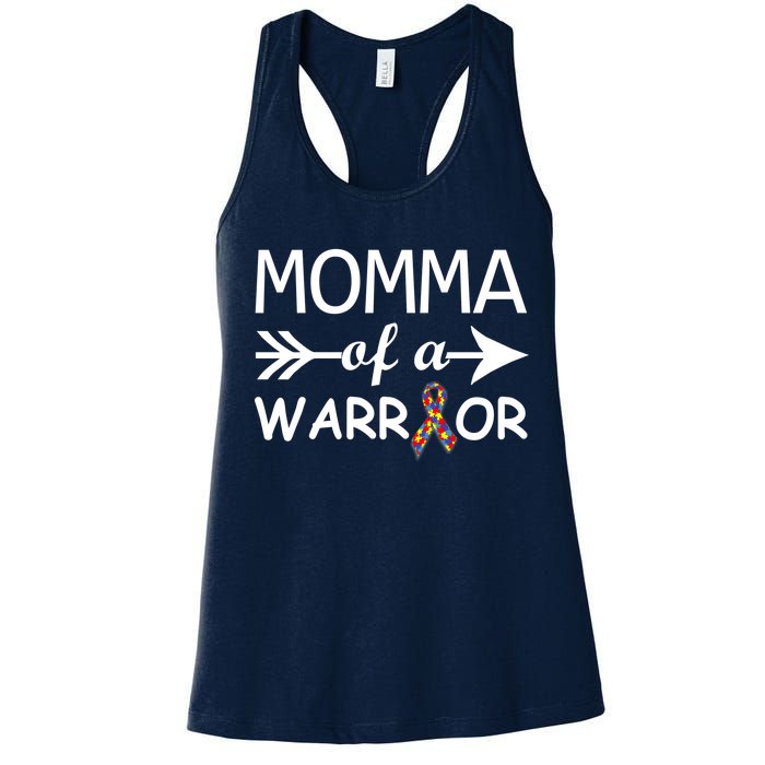 Autism Momma of a Warrior Women's Racerback Tank