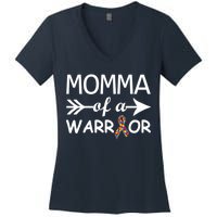 Autism Momma of a Warrior Women's V-Neck T-Shirt