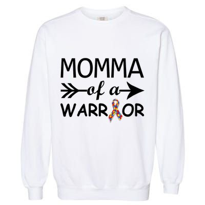 Autism Momma of a Warrior Garment-Dyed Sweatshirt