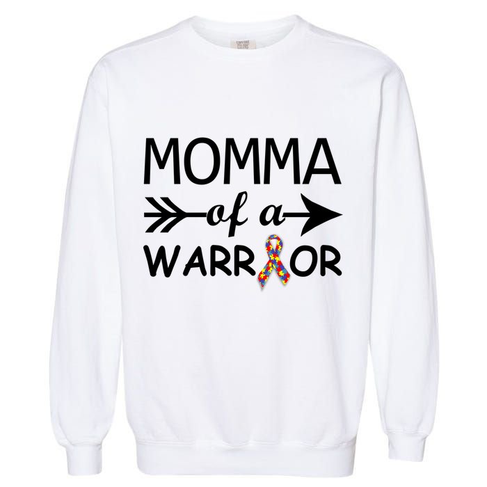 Autism Momma of a Warrior Garment-Dyed Sweatshirt