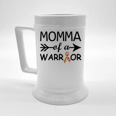 Autism Momma of a Warrior Beer Stein