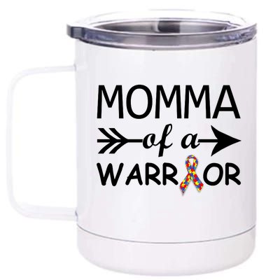 Autism Momma of a Warrior 12 oz Stainless Steel Tumbler Cup