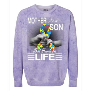 Autism Mother And Son Best Friends For Life Colorblast Crewneck Sweatshirt