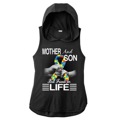 Autism Mother And Son Best Friends For Life Ladies PosiCharge Tri-Blend Wicking Draft Hoodie Tank