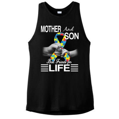 Autism Mother And Son Best Friends For Life Ladies PosiCharge Tri-Blend Wicking Tank