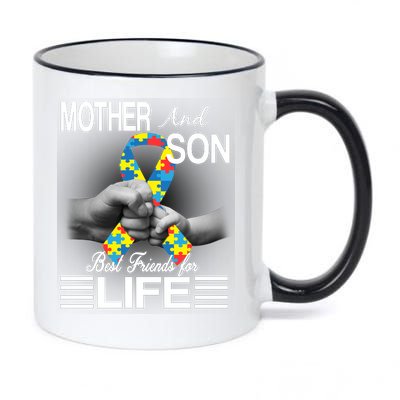 Autism Mother And Son Best Friends For Life 11oz Black Color Changing Mug