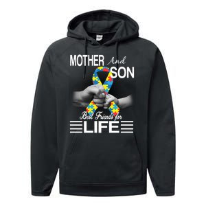 Autism Mother And Son Best Friends For Life Performance Fleece Hoodie