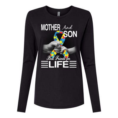 Autism Mother And Son Best Friends For Life Womens Cotton Relaxed Long Sleeve T-Shirt