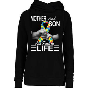 Autism Mother And Son Best Friends For Life Womens Funnel Neck Pullover Hood