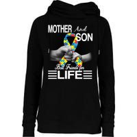 Autism Mother And Son Best Friends For Life Womens Funnel Neck Pullover Hood