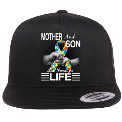 Autism Mother And Son Best Friends For Life Flat Bill Trucker Hat