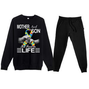 Autism Mother And Son Best Friends For Life Premium Crewneck Sweatsuit Set