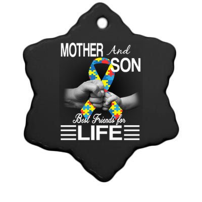 Autism Mother And Son Best Friends For Life Ceramic Star Ornament