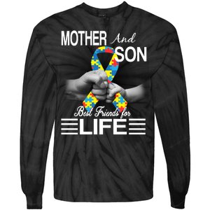 Autism Mother And Son Best Friends For Life Tie-Dye Long Sleeve Shirt