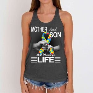 Autism Mother And Son Best Friends For Life Women's Knotted Racerback Tank