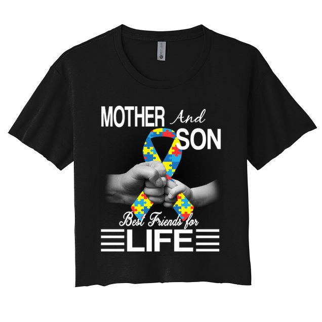 Autism Mother And Son Best Friends For Life Crop Top
