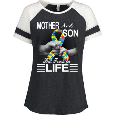 Autism Mother And Son Best Friends For Life Enza Ladies Jersey Colorblock Tee