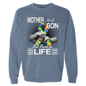 Autism Mother And Son Best Friends For Life Garment-Dyed Sweatshirt